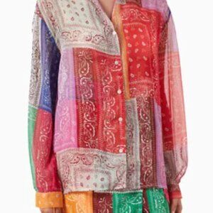 EUC Never Fully Dressed Multi Bandana Oversized Shirt US Size 22